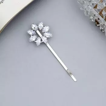 Невидимка для волос "Вивьен" солнце, 5 см, серебро