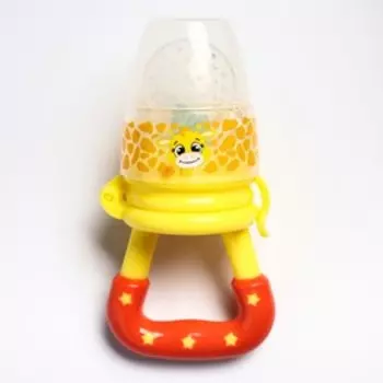 Ниблер «Жирафик», с силиконовой сеточкой, цвет жёлтый/красный