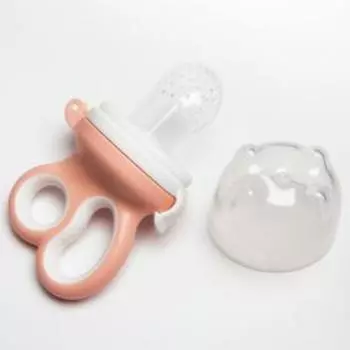 Ниблер с силиконовой сеточкой «Ножнички», цвет розовый