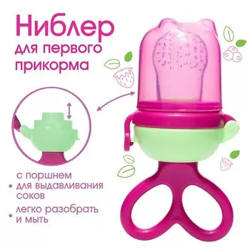 Ниблер с силиконовой сеточкой, вращающийся поршень, цвет малиновый