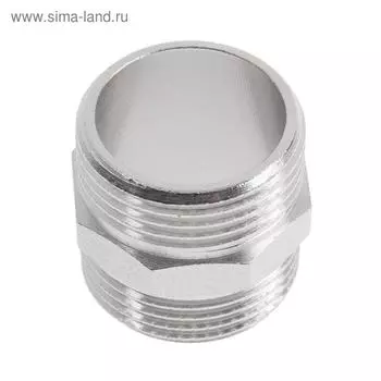 Ниппель CTM, 3/4", наружная резьба, никелированная латунь