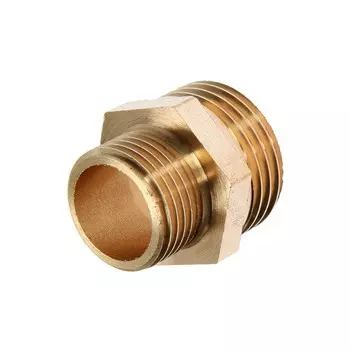 Ниппель переходной ZEIN, 1/2" х 3/8", наружная резьба, латунь, фасовка 100 шт.