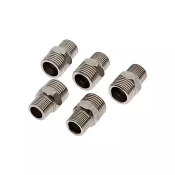 Ниппель переходной ZEIN, 3/8" х 1/2", наружная резьба, нержавеющая сталь, фасовка 5 шт.