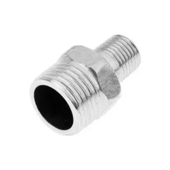 Ниппель переходной ZEIN engr, 1/4" х 1/2", наружная резьба, нержавеющая сталь
