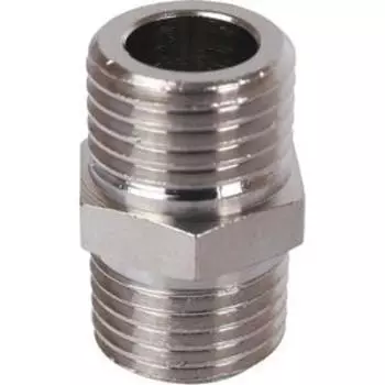 Ниппель STOUT SFT-0004-001414, 1/4", наружная/наружная резьба, никелированная латунь