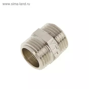 Ниппель Valtec, 1/2", никелированная латунь