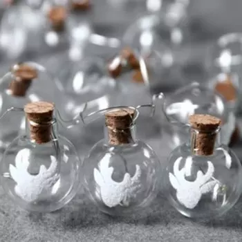 НИТЬ DCR. 1.6 м, с насад. “Елочные шары Олень” 2 см, IP20, Н.С. LED-15, ААx2, Т/БЕЛЫЙ