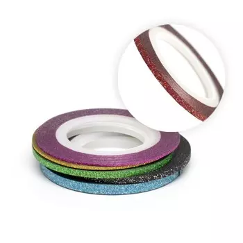 Нить для дизайна ногтей на клеевой основе TNL, 2 мм, перламутровая, красная