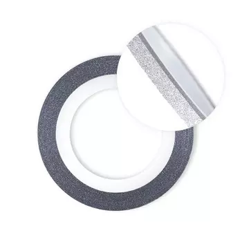 Нить для дизайна ногтей на клеевой основе TNL, 3 мм, перламутровая, серебряная