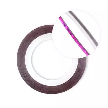 Нить для дизайна ногтей на клеевой основе TNL, розовая с голографией