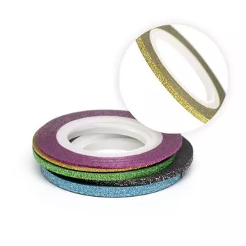 Нить для дизайна ногтей на клеевой основе TNL, 2 мм, перламутровая, золотая