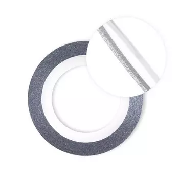 Нить для дизайна ногтей на клеевой основе TNL, перламутровая, серебряная