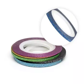 Нить для дизайна ногтей на клеевой основе TNL, 2 мм, перламутровая, синяя