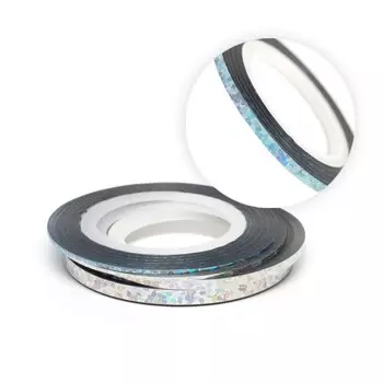 Нить для дизайна ногтей на клеевой основе TNL, 2 мм, голубая голография