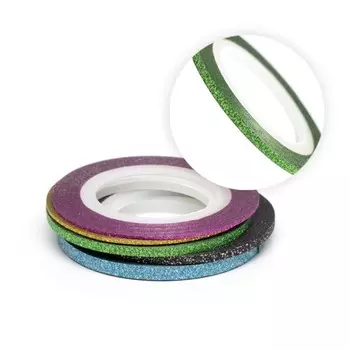 Нить для дизайна ногтей на клеевой основе TNL, 2 мм, перламутровая, зелёная