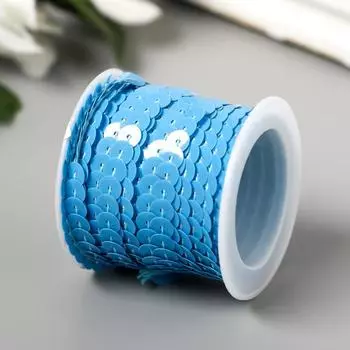 Нить из пайеток на бобине "Кругляши пастель голубые" намотка 5 метров d-0,6 см