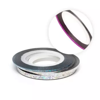 Нить на клеевой основе Pole, розовая с голографией, 1 мм