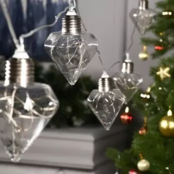 НИТЬ ROSA. 3 м, с насад. “Лампочки кристалл” 5 см, IP20, Н.С. LED-80-12V, 8 режимов, МУЛЬТИ 6