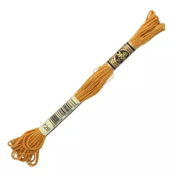 Нитки мулине DMC 117 (729), 12 шт. в упаковке