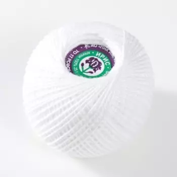 Пряжа для вязания спицами, крючком «ПНК Кирова. Ирис», 150 м/25 г, 100% мерсеризованный хлопок , цвет 0101