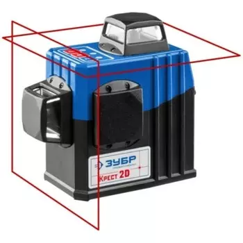 Нивелир лазерный ЗУБР КРЕСТ 2D 34907, 2х360°, 20м/70м, точн. +/-0,3 мм/м