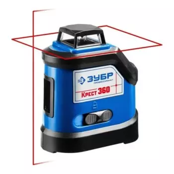 Нивелир лазерный ЗУБР КРЕСТ 360 34906, 360°, 20м/70м, точн. +/-0,3 мм/м