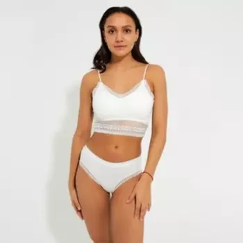 Нижнее бельё женское: топ и трусы, цвет белый, размер 42-44