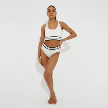 Нижнее бельё женское: топ и трусы, цвет белый, размер 42-44