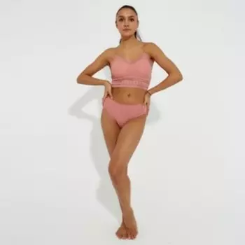 Нижнее бельё женское: топ и трусы, цвет кирпичный, размер 42-44