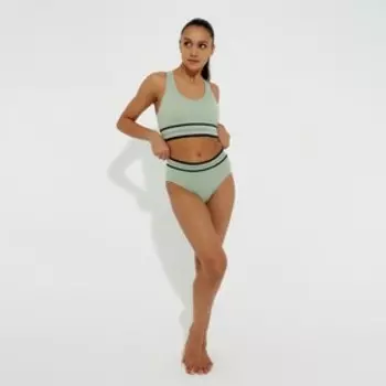 Нижнее бельё женское: топ и трусы, цвет зелёный, размер 42-44