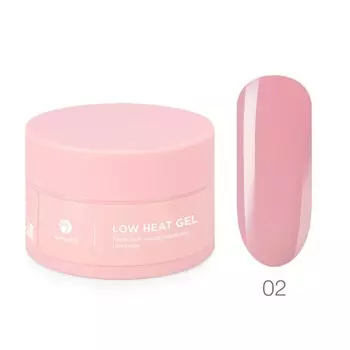 Низкотемпературный однофазный цветной гель Adricoco Low heat, №02 нежно-розовый, 50 мл