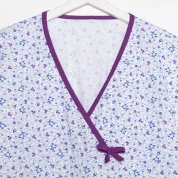 Ночная сорочка женская, цвет белый/фиолетовый, размер 48