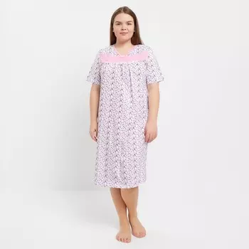 Ночная сорочка женская, цвет белый/розовый, размер 54