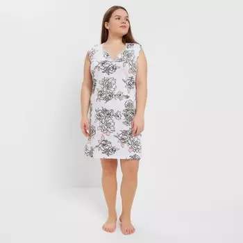 Ночная сорочка женская, цвет белый/зелёный, размер 48