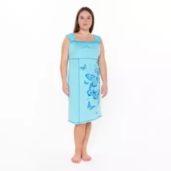 Ночная сорочка женская, цвет голубой, размер 50