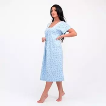 Ночная сорочка женская, цвет голубой, размер 60