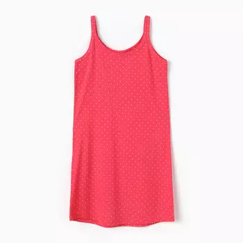 Ночная сорочка женская, цвет красный/горох, размер 46