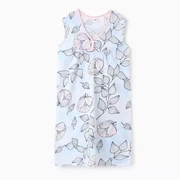 Ночная сорочка женская, цвет серо-голубой, р-р 52