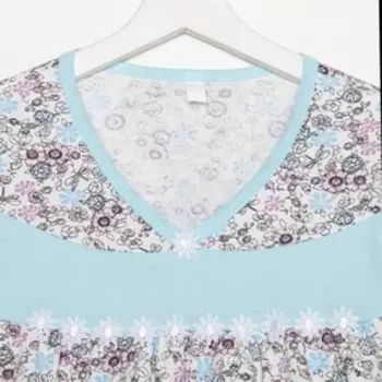 Ночная сорочка женская, цвет св.серый/голубой, размер 46