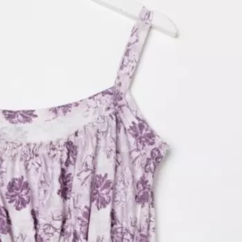 Ночная сорочка женская, принт цветы, размер 54