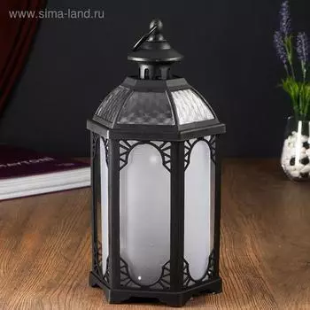 Фигурка светящаяся RISALUX «Склеп», LED-ночник, батарейки 3ААА, чёрный, 161635 см