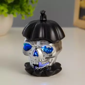 Фигурка светящаяся RISALUX «Череп», LED-ночник, RGB, 3AG10, 5.55.59 см