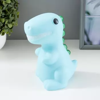 Фигурка световая RISALUX «Динозаврик», LED-ночник, от батареек LR44, синий, 101014 см
