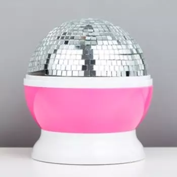 Ночник "Диско" LED бело-розовый11,5х11х14 см