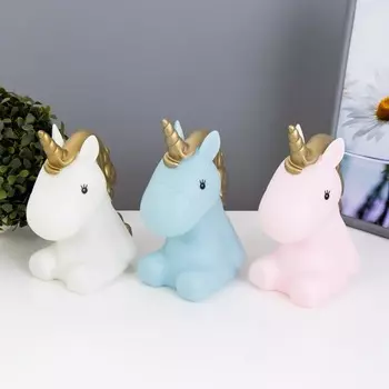 Фигурка светящаяся RISALUX «Единорог», LED-ночник, от батареек 3ААА, 14.59.521 см, МИКС