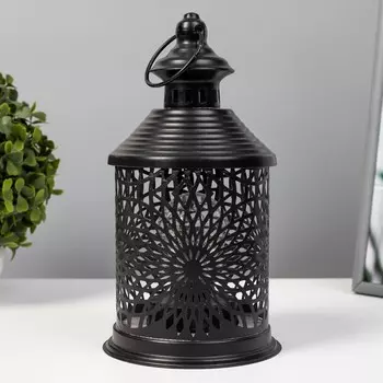 Ночник "Фонарь" LED от батареек 3ААА черный 12,5х12,5х23 см