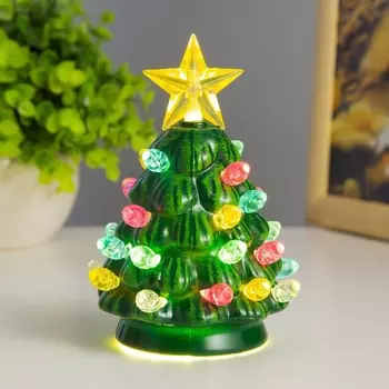 Ночник "Ёлочка" LED от батареек 3хLR41 9х9х11,5 см RISALUX