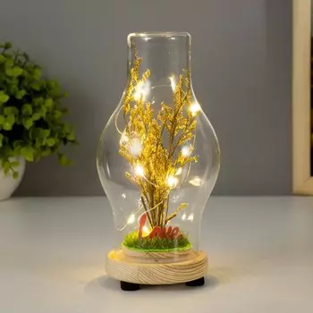 Ночник колба "Цветение LOVE" LED от батареек LR44 МИКС 8х8х19 см RISALUX