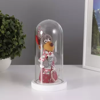 Фигурка светящаяся колба RISALUX «Новогодний олень», LED-ночник, 3ААА, красный, 111122.5 см