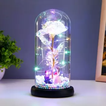 Фигурка светящаяся колба RISALUX «Влюблённая пара», LED-ночник, от батареек 3ААА, 111122 см